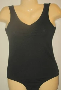 POOF - NEW - BLACK - JR, MEDIUM  - 1 PC.  STRETCH BODY SUIT -  2 SNAPS AT CROTCH - Picture 1 of 4