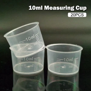 20Pcs 10ml Measuring Cup Clear Disposable' Liquid Volumetric Measurement Cup] - Picture 1 of 10