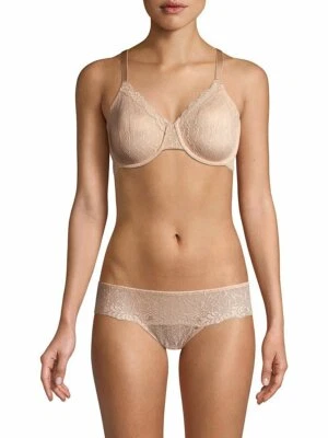 Wacoal VIVID ENCOUNTER Rose Dust Lace 855295 UW J-Hook Bra 34G & 843295 Bikini L - Image 1 of 4