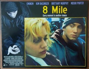 Eminem talks with pretty & sad Brittany Murphy 8 Mile original Lobby Card 3699