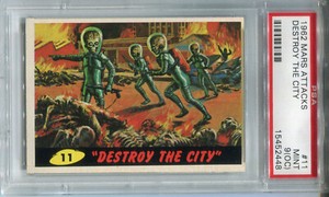 1962 Mars Attacks #11 Destroy The City PSA 9(OC) MINT *Set Break*