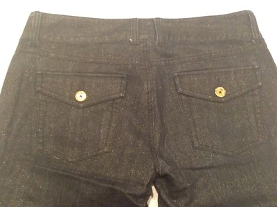 ARDEN B ~ BOOTCUT METÁLICO AZUL OSCURO ~ Etiqueta 8 / Actual 30x31 - ¡EXCELENTE ESTADO! Foto 1 de 3