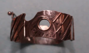 Cuff bracelet; Sterling, 14K, Copper; Made in USA by Peggy Johnson, 1975 - Picture 1 of 19