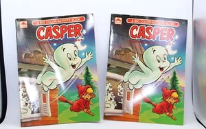 Vintage 1992 Golden #2977 Casper The Friendly Ghost Color Activity Book Set of 2 - Picture 1 of 21