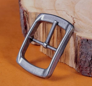 Heavy Duty Silver Finish Center Bar Replacement DIY Belt Buckle Fits 38mm Belts - Picture 1 of 10