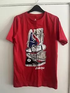 Converse T Shirt Red Shoe Logo - Kids Boys 13-15 years  - Picture 1 of 3