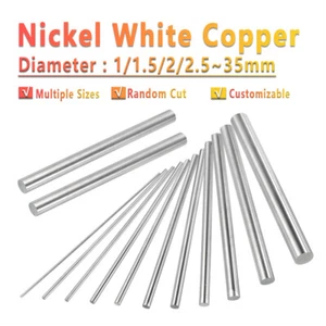 B18 White Copper Round Bar Rod Diameter 1mm~35mm Copper Nickel Zinc Alloy Rods - Picture 1 of 12