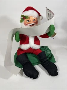 1991 Annalee Santa Puppe Naughty Nice List & Spielzeugtasche mit Etikett 5505 15"X12" selten - Bild 1 von 9