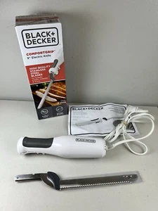 BLACK+DECKER EK500W 9 Inch Electric Carving Knife - White EUC - Picture 1 of 22