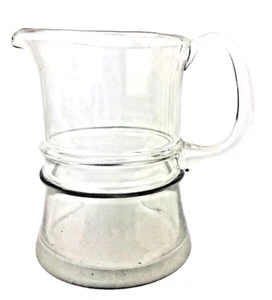 Jarra de vidrio vintage fondo pesado vidrio grueso 7" de alto vajilla transparente - Imagen 1 de 8