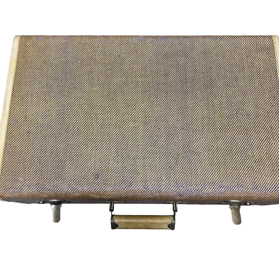 Maleta Wheary Vintage Tweed con asa transparente y forro morado Foto 1 de 4