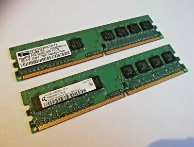 1GB 2x512MB DDR2 RAM PC2-5300U-555-12-D0 667MHz ProMOS V916764K24QCFW-F5 Qimonda - Bild 1 von 3