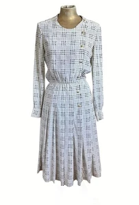 Chanel Selten Vintage Mariniere Kleid Lobster Check Seide Löwenknöpfe XS - Bild 1 von 5