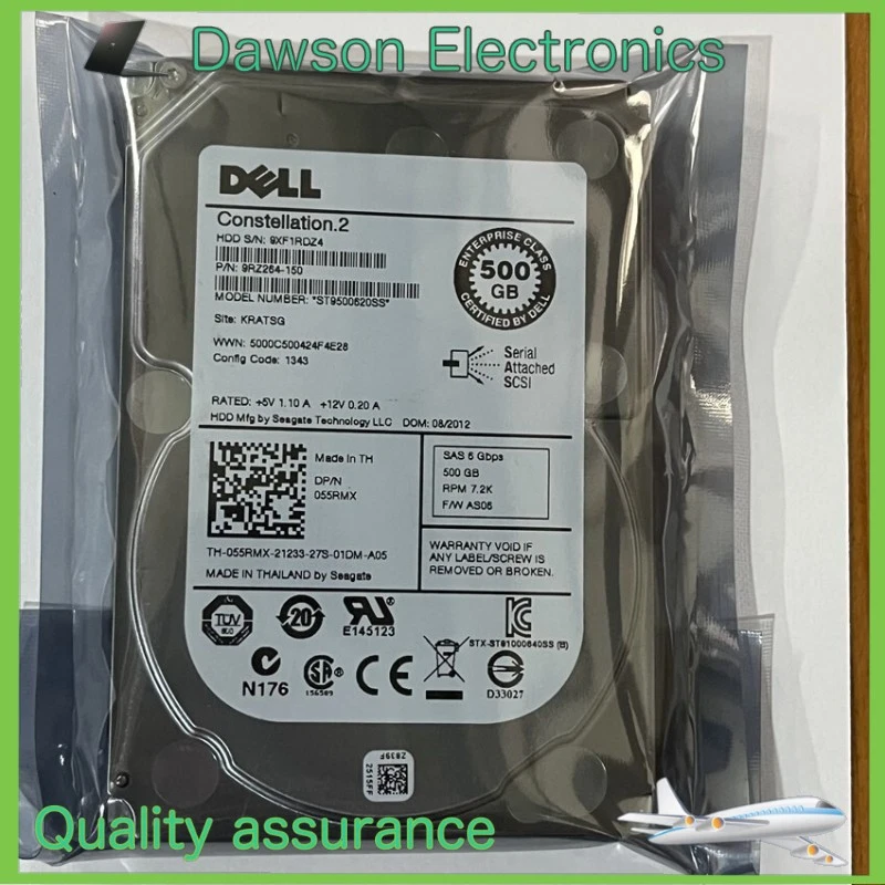 Dell ST9500620SS 055rmx 500GB 7.2K RPM 2.5" SAS 6GB/s Hard Drive - Image 1 of 4