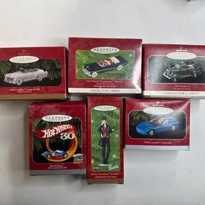 Vintage Hot Rod Classic Car LOT Corvette Ford Buick Hot Wheels Ornament HALLMARK - Picture 1 of 11