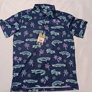 CHUBBIES Polo Uomo The Neon Glades Performance Taglia Large Nuova con etichette - Foto 1 di 4