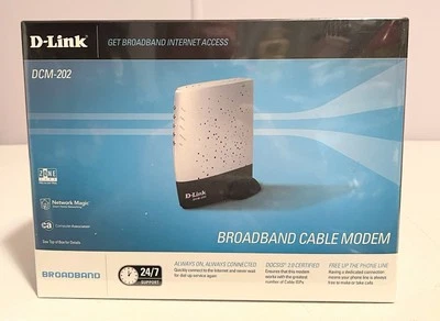 NEW D-Link DCM-202 Broadband Cable Modem Internet Windows Sealed Box With Cables - Image 1 of 4