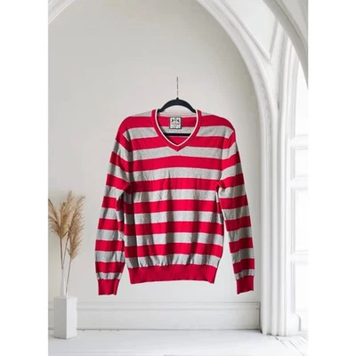 Express Sweater Mens Striped Pullover Cotton Large  - Image 1 of 4