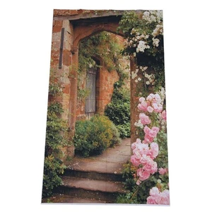 3X5Ft Photo Backdrop Vinyl Faltbarer Hintergrund Rosa Rose Brick Arch Door 2569 - Bild 1 von 9