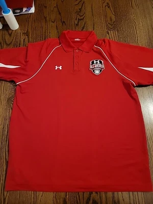 Рубашка поло Under Armour лакросс мужская размер большой NCAA COLLEGE полностью американская  - Изображение 1 из 4