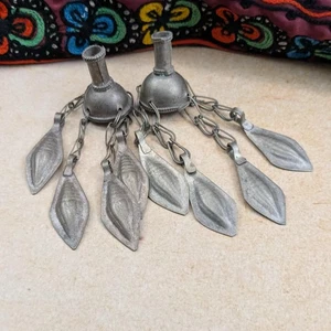 Vintage Turkmen Tassels Central Asian Pair (19246) - Picture 1 of 7