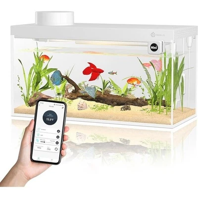 1.5 Gal Fish Tank Smart Aquarium Kit with APP Control Auto Feeder Indoor - Image 1 of 4