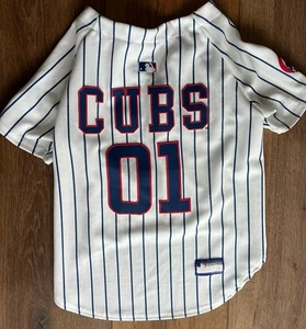Cubs Baseball Dog Shirt MLB Size XL White Blue Stripe - Picture 1 of 6