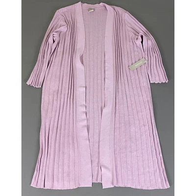 Chico's  Cardigan Sweater XL Size 3 (US XL) Lavender Frost Maxi Pleat Open NWT - Image 1 of 4