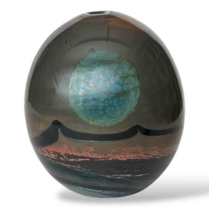 1971 John Lewis Moon Cloud Ball Vase Hand Blown Art Glass 5.25" - Picture 1 of 7