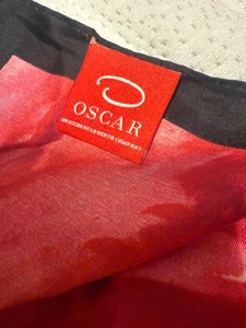 Oscar De La Renta Floral Seda De Colección Bufanda 34"x34" Rojo Amarillo Rosa Multicolor Mujeres - Imagen 1 de 7