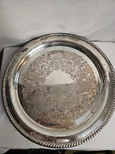 Vintage W.M. Rogers Sterling Silver Or Silver Plated 15 In Tray. 805 Grams TW  - Picture 1 of 5