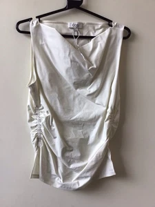 COS Cowl Neck Gathered Sleeveless White Top. Size Medium - Picture 1 of 8
