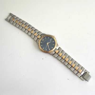 Pulsar Mens Watch VX32 X244 Date Stainless Steel Blue Face Silver Gold Japan - Image 1 of 4