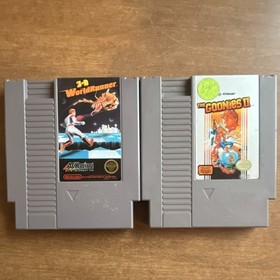 Acclaim 3-D WorldRunner & Konami The Goonies II Nintendo NES Cartridges