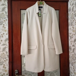 Marks & Spencer Ivory Long Sleeve Jacket with Pockets Size 12 New with Tags - Picture 1 of 6