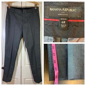 Pantaloni eleganti Banana Republic Martin Fit donna 6R grigio ufficio carriera pantaloni lana - Foto 1 di 12