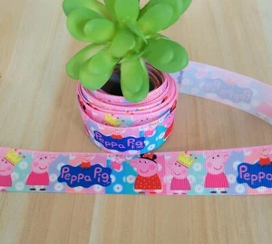 1.5" (1 YD) Peppa Pig Ribbon George Pig Suzy Pig Mummy Pig Character Bows - Picture 1 of 2