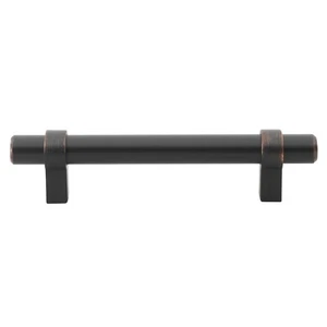 GlideRite 3-3/4" CC Solid Steel Euro Bar Pull Oil Rubbed Bronze - 4006-96-ORB-1 - Picture 1 of 3