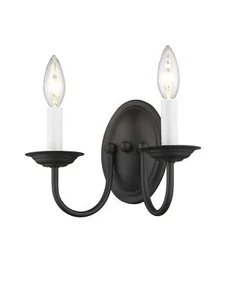 Livex Lighting 4152-04 Home Basics 2 Light Black Wall Sconce - Picture 1 of 9