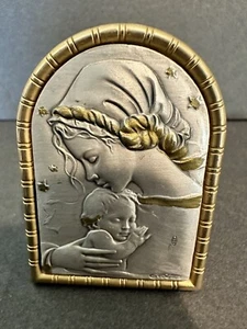 Placa Virgen y Niño Plata de Ley 925 Cecchini Italia - Imagen 1 de 6