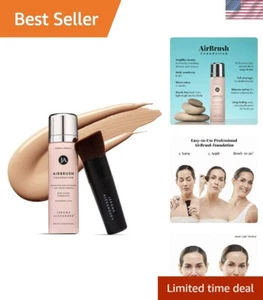 All-Day Flawless Coverage: Airbrush Foundation with Kabuki Brush - Light Medium - Picture 1 of 11