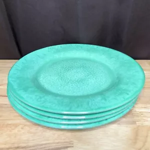 012525 Set Of 4 Pier 1 Turquoise 9”Melamine Crackle Dishwasher Safe Plate - Picture 1 of 5