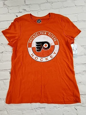 NHL Philadelphia Flyers Distressed Print Logo Tee SS T-Shirt Kids M 7/8 - NEW - Image 1 of 4