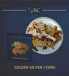 Moneda dorada Silver Venom 2020 1 oz .999 edición 24 k - Imagen 1 de 4