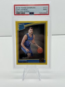 2018-19 Panini Donruss - Rated Rookies Yellow Flood #177 Luka Dončić (RC)