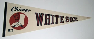 1969 Chicago White Sox pennant vintage white felt old logo - Picture 1 of 4
