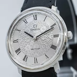 *Exc+5* Vintage OMEGA De Ville TOOL.104 Hand Winding Floral Pattern Roman Men - Picture 1 of 13