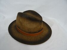 Jacobson Straw Belted Two Tone Fedora Hat Adult OSFM 
