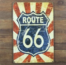 Targa route 66 stampa metallo vintage retrò pub bar poster arredo
