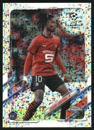 2020-21 Topps Chrome UEFA Champions Speckle Refractors #44 Eduardo Camavinga